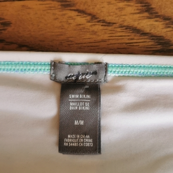 AERIE Bikini Top Bottom Pink Green Medium M New - Picture 6 of 10